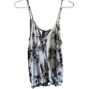 Floral Cross Front Tank Top Medium Blouse Boho Design Lab